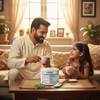 Father & Daughter with Tea - Square